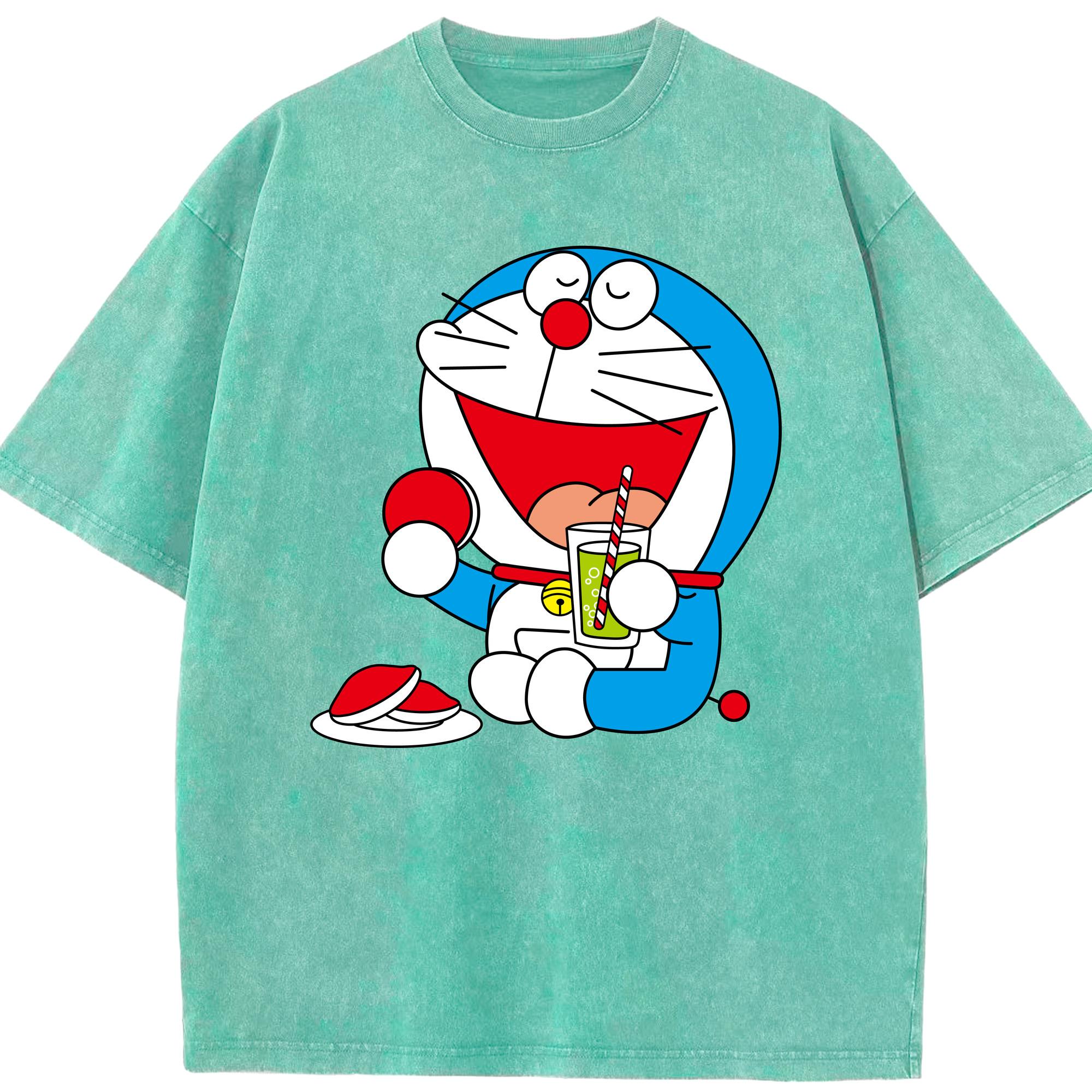 （画像用） ドラえもん Doraemon 綿100% ヴィンテージ風 半袖Tシャツ（フロントプリント）